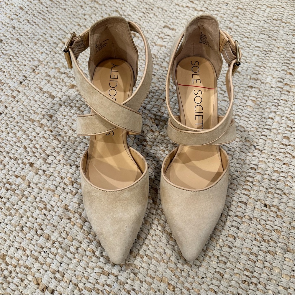 Sole Society Beige Strappy Heels - Picture 2 of 5